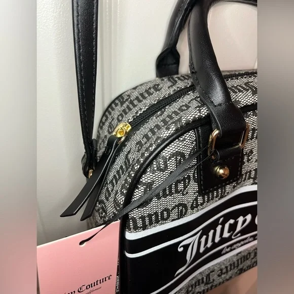 Juicy Couture Black Beige Fashionista Bowler, NWT - Picture 4 of 15